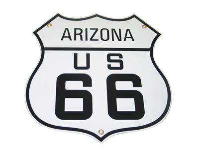 Arizona Route 66 12" Diecut Porcelain Sign