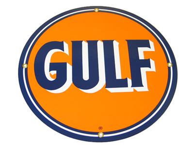 Gulf Oil 12" Porcelain Sign
