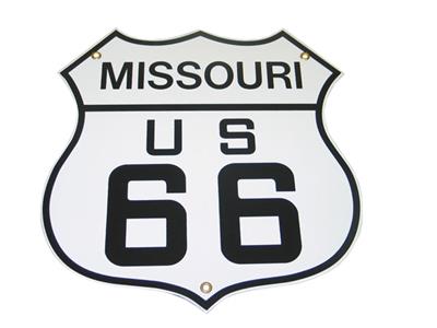 Route 66 Missouri 12" Diecut Porcelain Sign