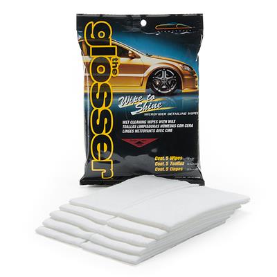 Glosser Wash & Wax Microfiber Wipes - Package of 5