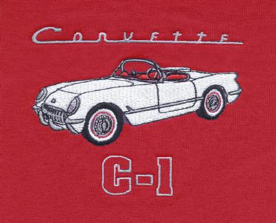 Red Polo Shirt with Your 53-55 Exterior and Interior Car Color