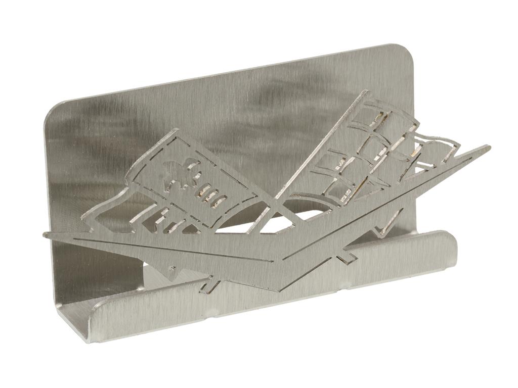 C1 Emblem Brushed Metal Business Card Holder by CarArtWorks