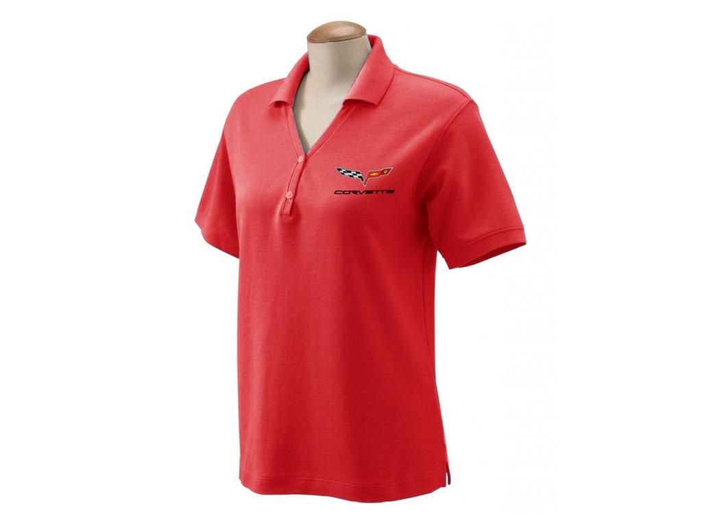 Polo Shirt - Womens Red Devon & Jones Fine Pima Pique - C1 through C6 Logo