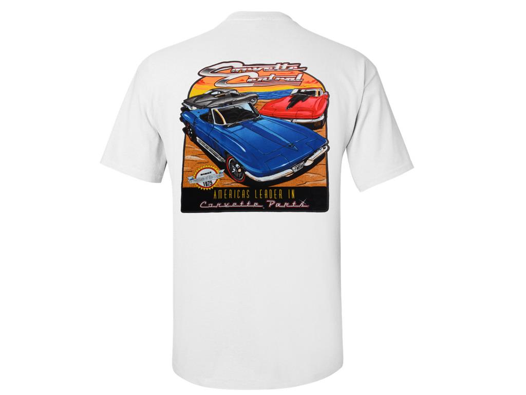 T-Shirt 63-67 Corvette Central White