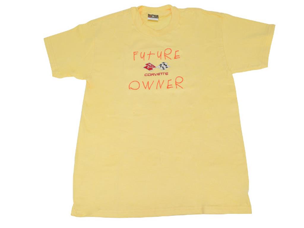 T-Shirt Yellow Crossflag Future Corvette Owner Kids *Clearance*