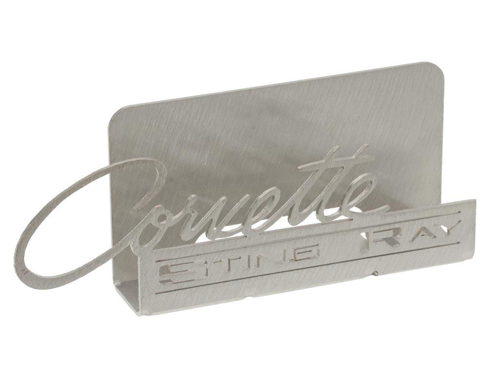 63-65 C2 Stingray Emblem Brushed Metal Business Card Holder by CarArtWorks