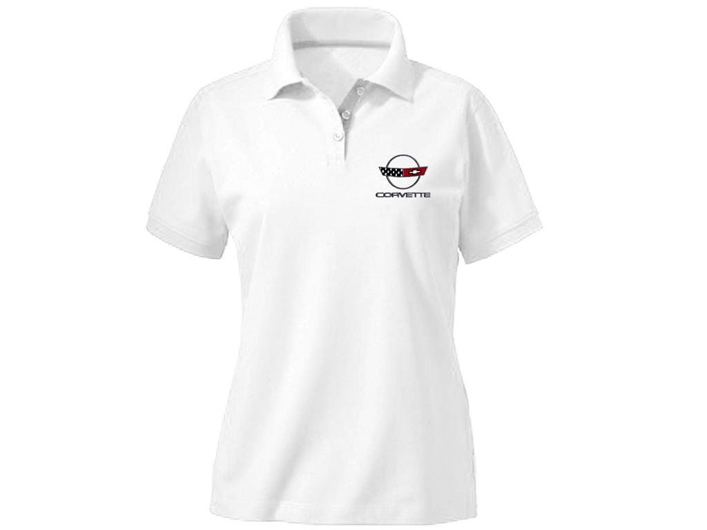 Women's White Fine Pima Pique Polo Shirt with Choice of Emblem