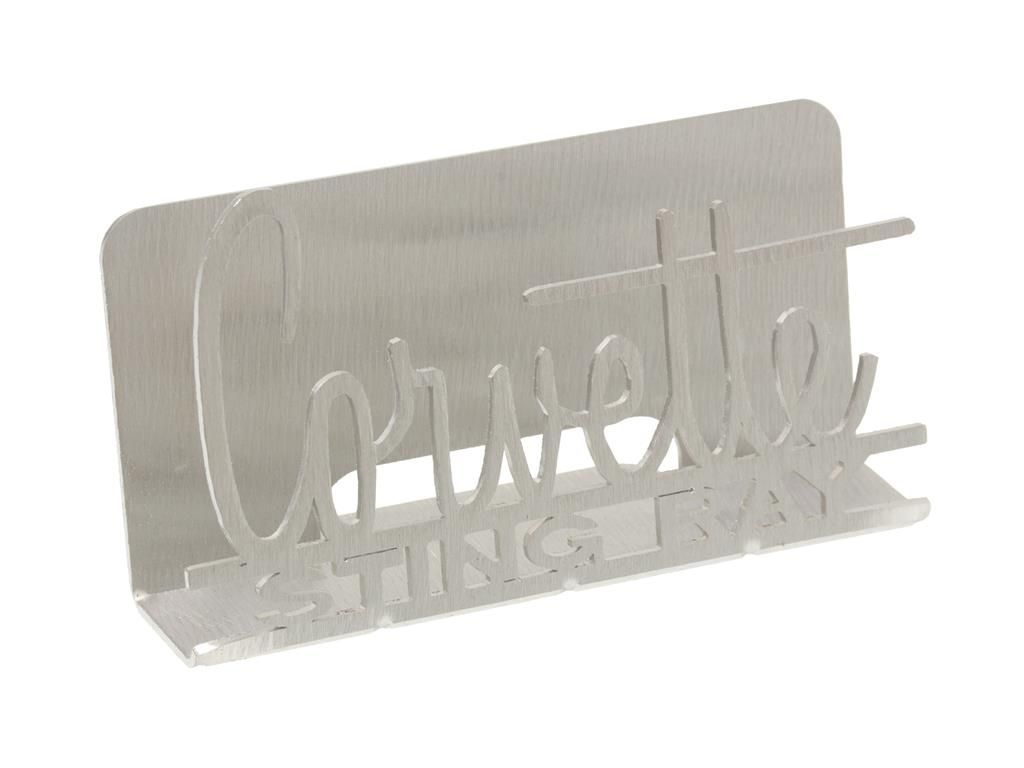 66-67 C2 Stingray Emblem Brushed Metal Business Card Holder by CarArtWorks