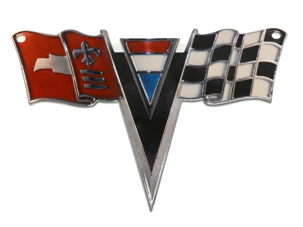 Magnet - 63-64 Corvette Nose Emblem - 5" X 3" - Photo Steel