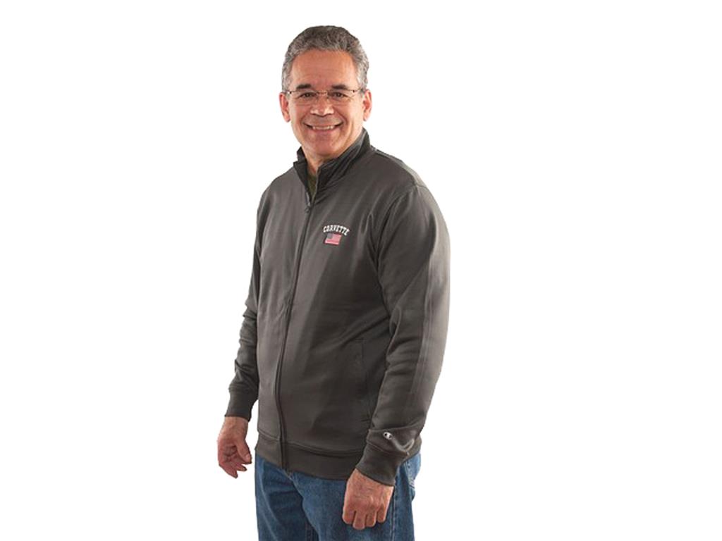 Jacket Men's Charcoal American Flag Full Zip Track *Clearance*
