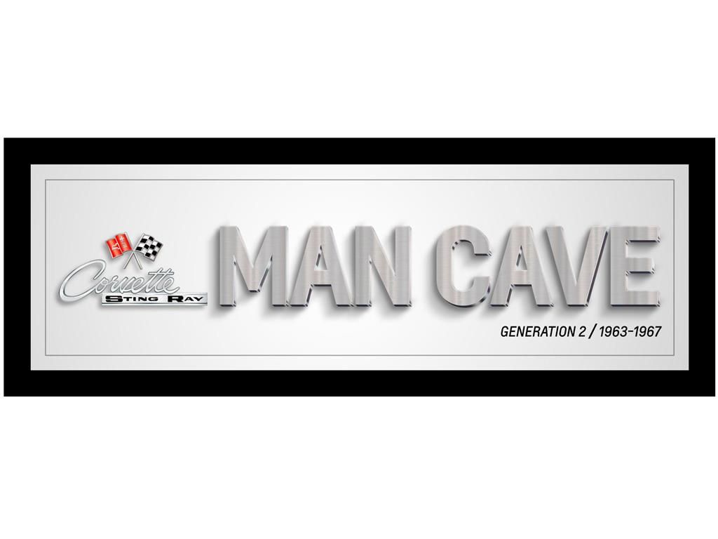 C2 Framed Man Cave Printed Canvas Sign 13" x 35"