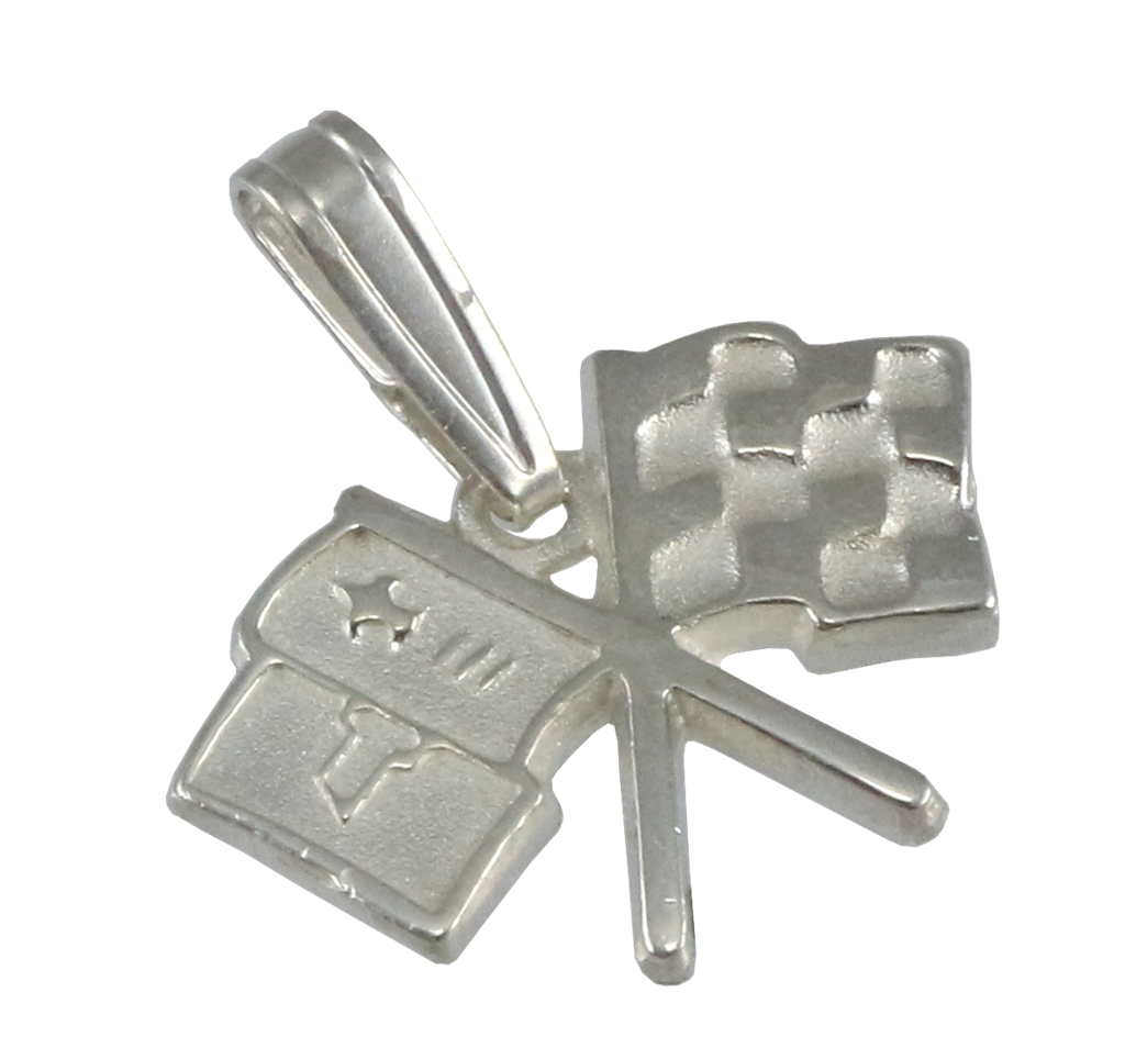 C2 Corvette Emblem Pendant 3/4" - Sterling Silver