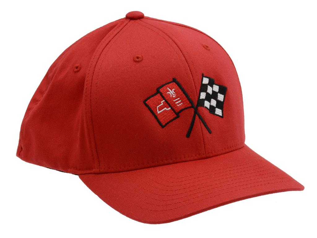 63-66 Hat - Red Flex Fit With C2 Emblem ( L / XL ) Fits 7-3/8"-7-5/8"