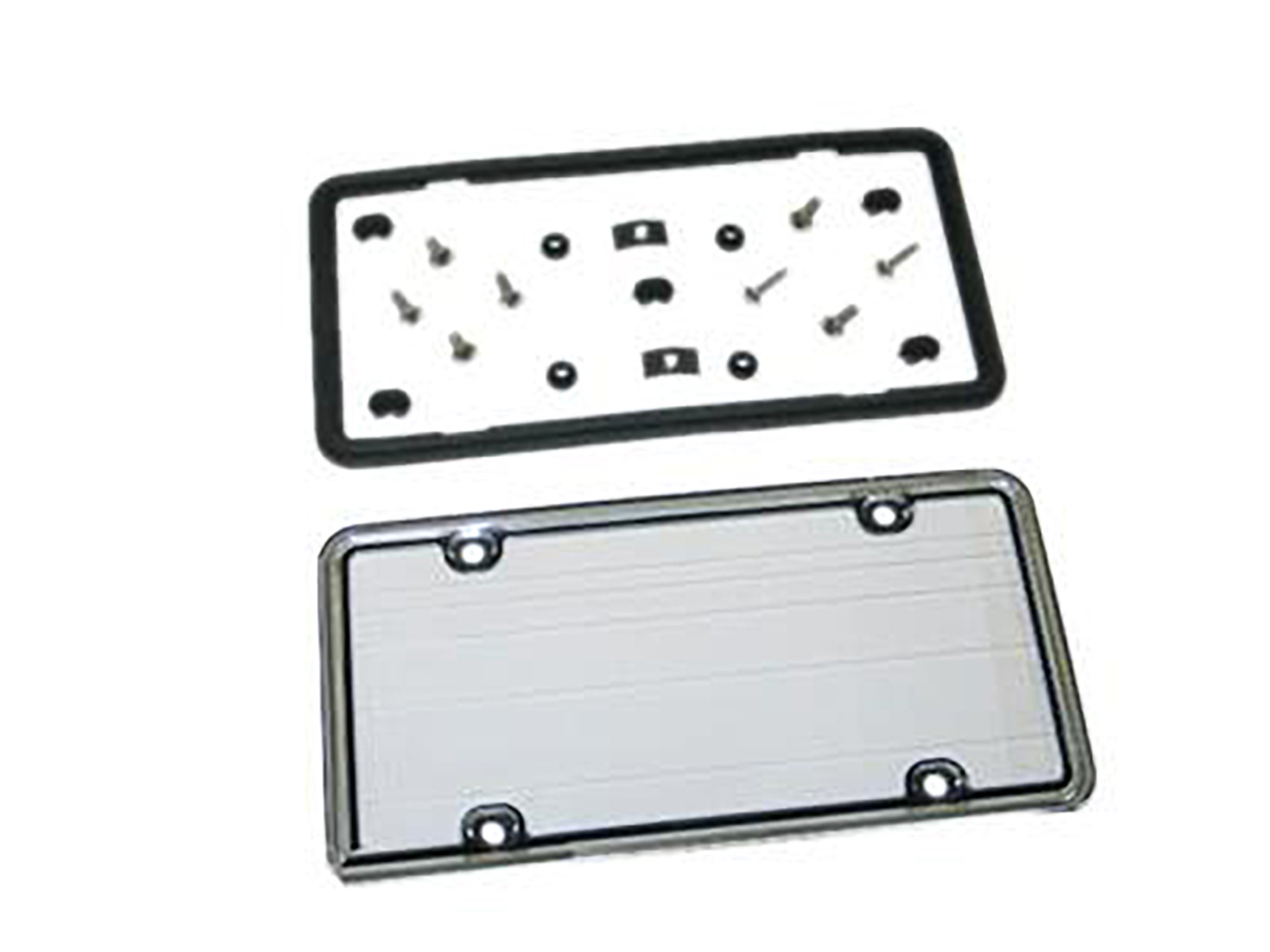 Autocross License Plate Frame w/Clear Sealed Lens Accessory Color: Chrome