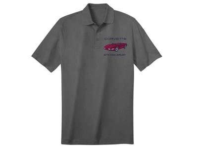 Polo Shirt - Gray With Embroidered Special Edition C3 Or C4 Car