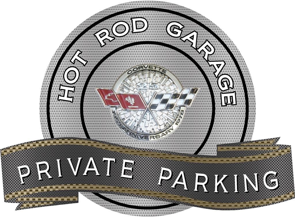78 Metal Sign - Private Parking / Hot Rod Garage - 25th Anniversary - 18" x 14"