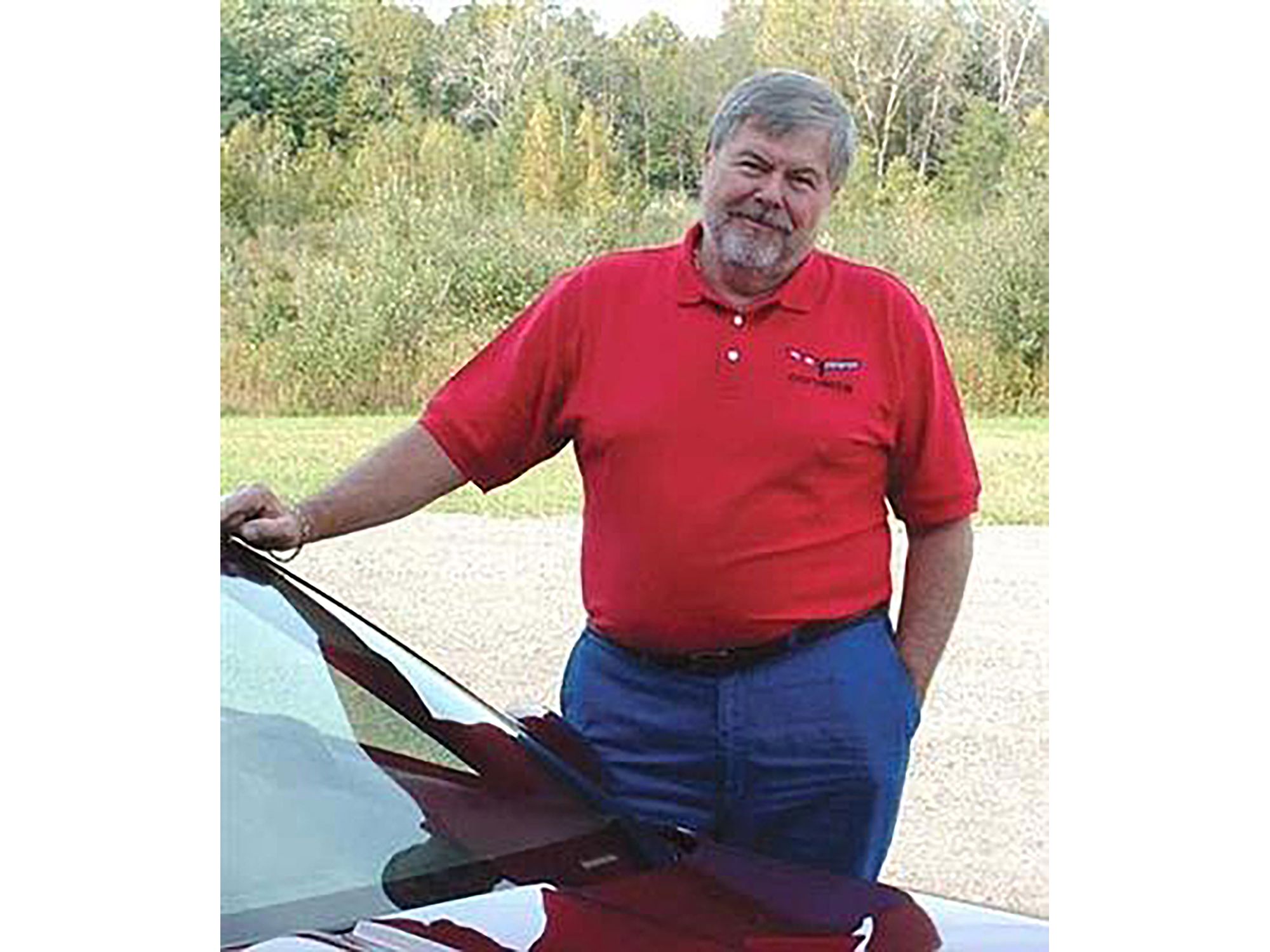 Red Mens Polo Shirt - Your Choice Of Corvette Embroidered Logo