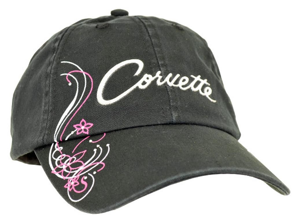 Hat - Ladies Black Corvette Sparkle Script