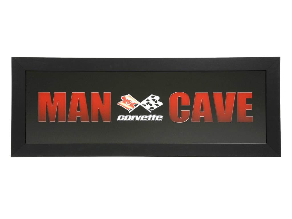 C3 Framed Man Cave Printed Canvas Sign 13" x 35"