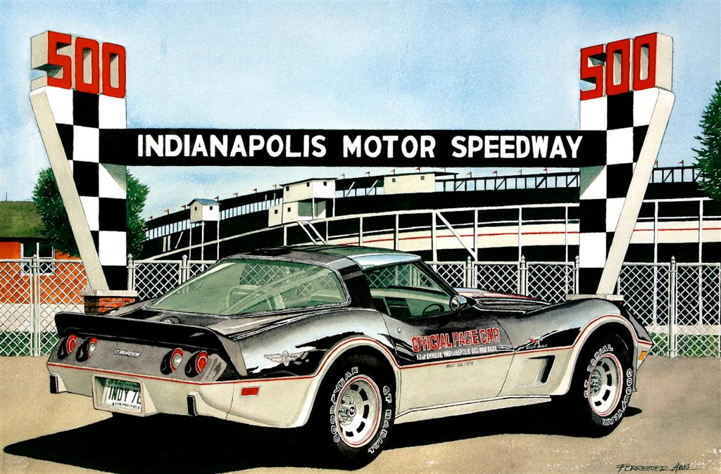 78 Indy 11" X 17" Giclee Print By Dana Forrester