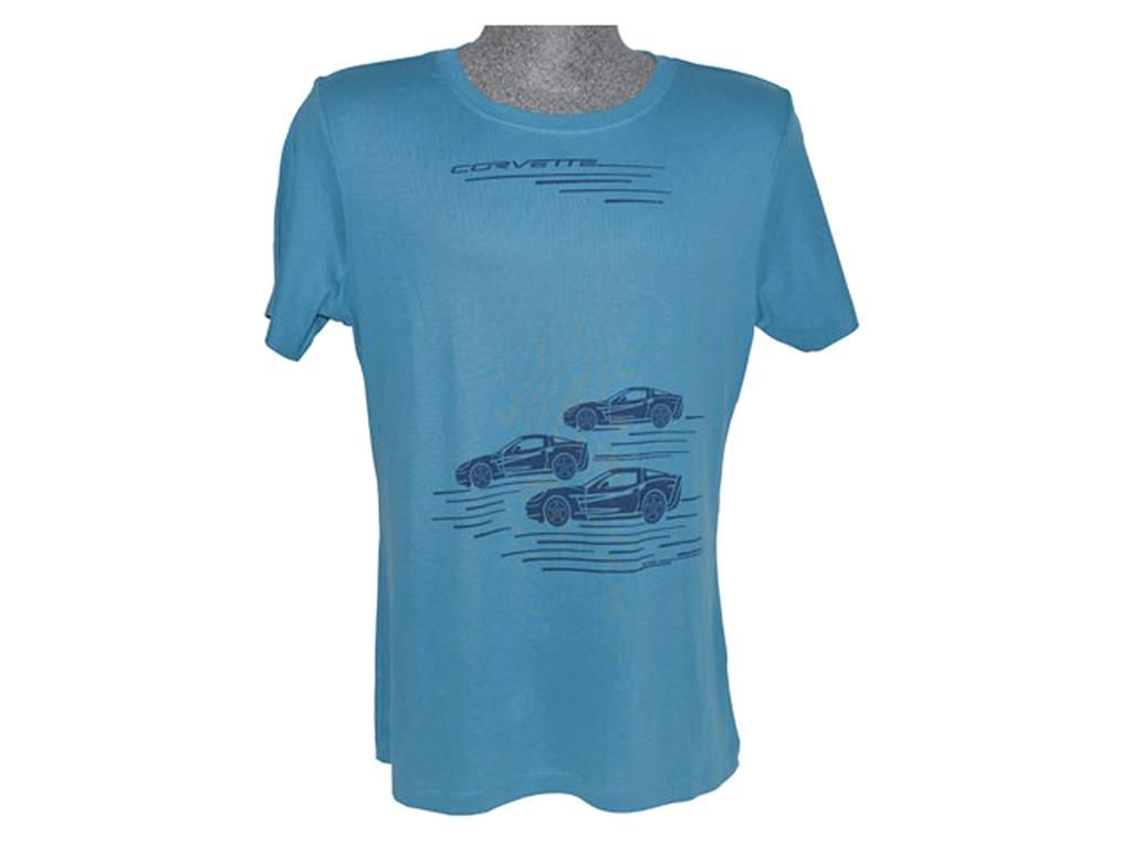 T-Shirt Corvette Trio Womens Nile Blue Short Sleeve *Clearance*