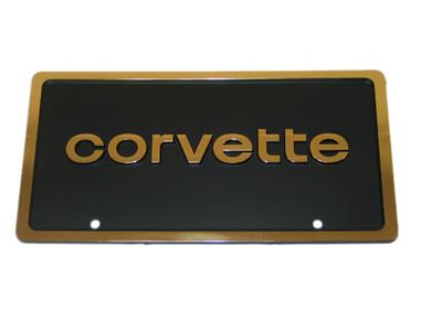 License Plate Gold 80's Style Lettering And Border *Clearance*