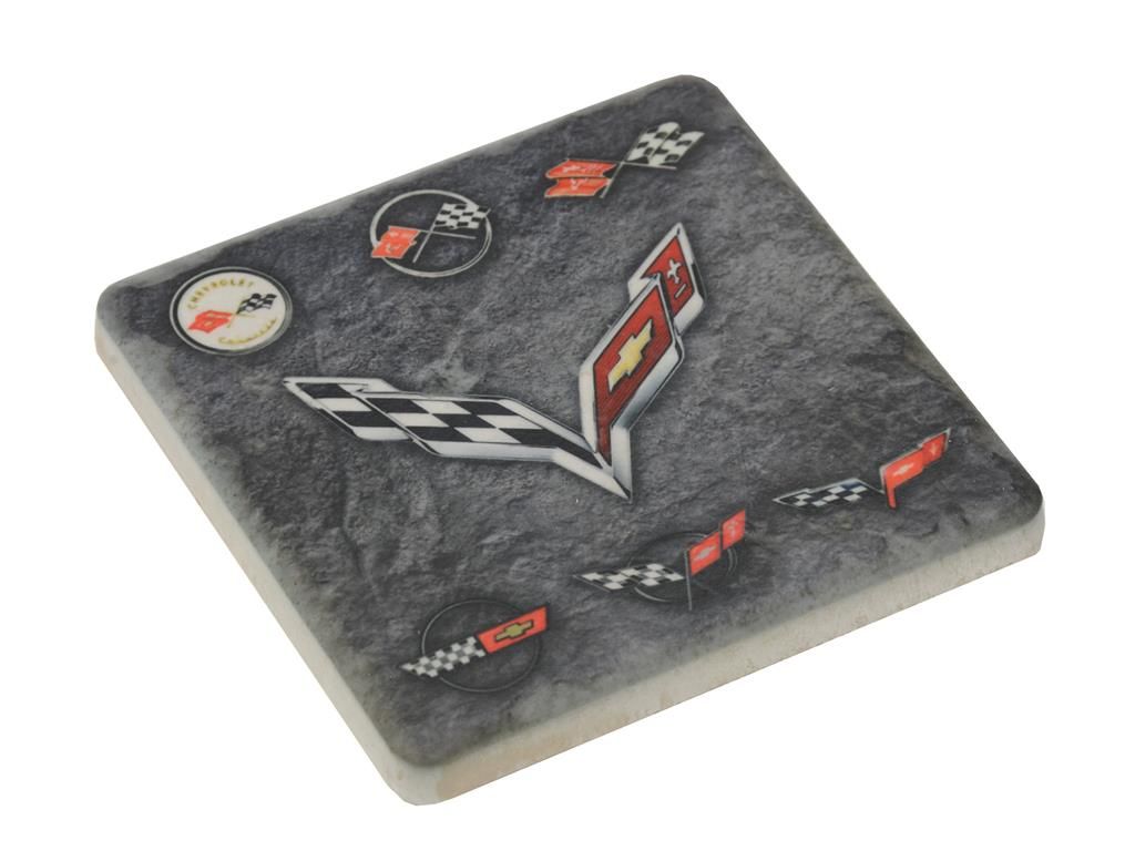 Dark Stone 8 Generations Emblems Stone Tile Coaster