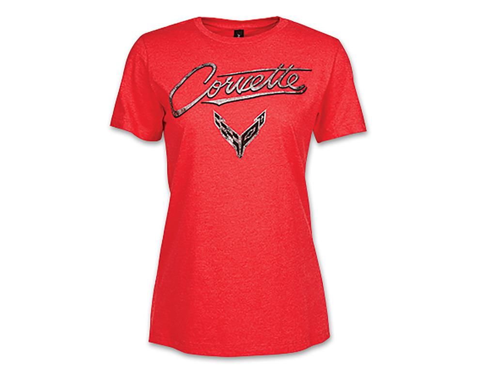 Ladies Red Mist Corvette Foil T-Shirt