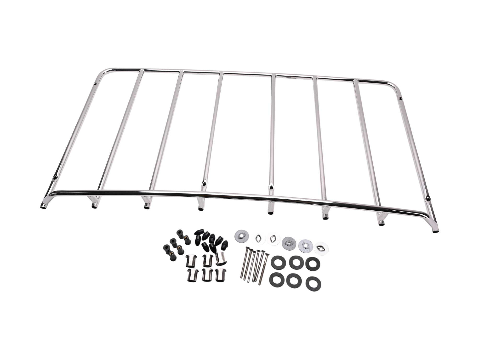 68-75 6-Hole Stainless Steel Luggage Rack (2 7/8in Rear Mount)