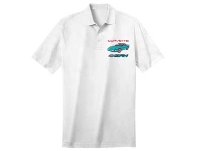 Polo Shirt - White with Your 90-95 ZR-1 Exterior And Interior Colors
