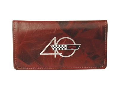Checkbook Cover 40th Anniversary Burgundy Leather *Clearance* Discontinued"
