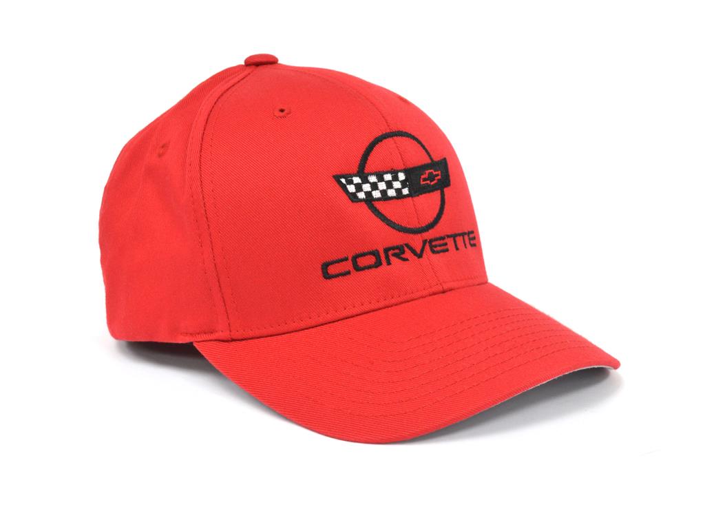 Hat - Red Flex Fit With C4 Embroidered Emblem ( L / Xl ) Fits 7 3/8" To 7 5/8"