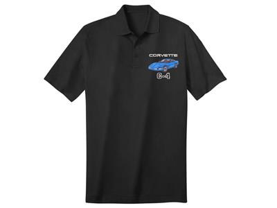 91-96 Polo Shirt - Black With Exterior C4 Coupe Color And Interior Color