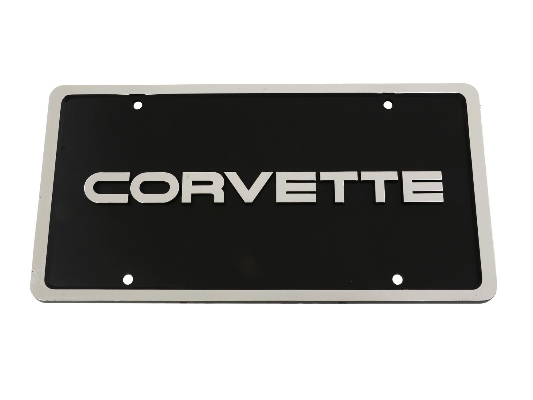 84-96 Corvette License Plate w/Border Emblem Color: Chrome