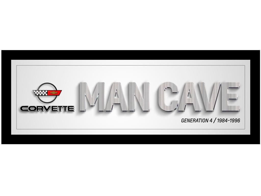 C4 Framed Man Cave Printed Canvas Sign 13" x 35"