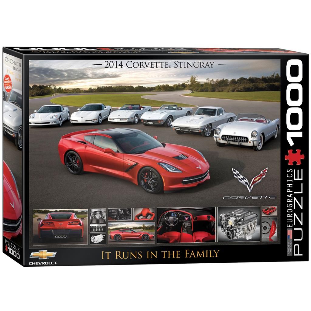 Corvette Runs In The Family Puzzle - 1000 Pieces