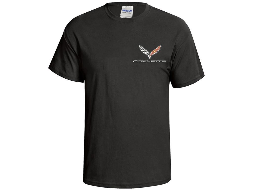 T-Shirt The Legend Lives On Corvette 7 Generations Emblem Black