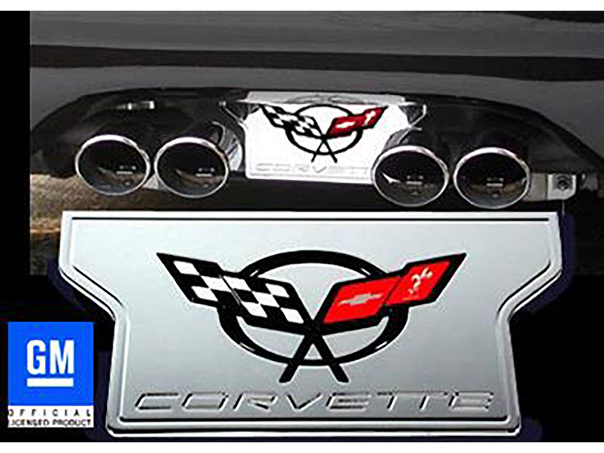 97-04 Exhaust Dress Up Plate - Chrome Billet - C5 GM Emblem *Discontinued*