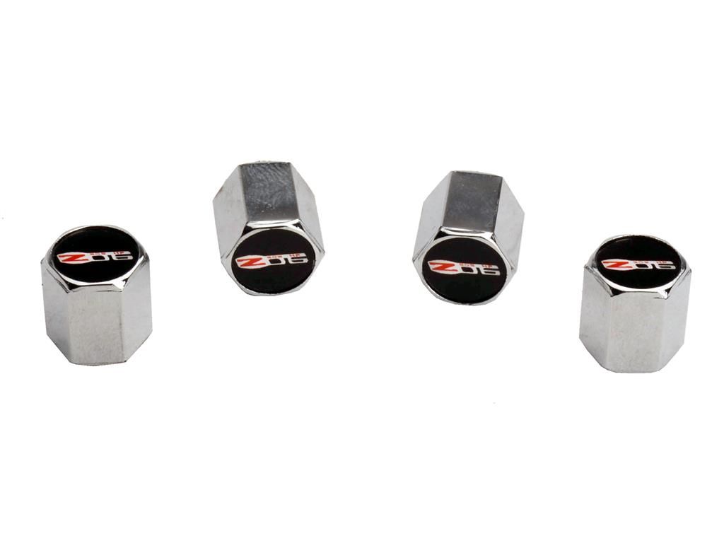 C5 Z06 Logo Chrome Valve Stem Caps - Set of 4
