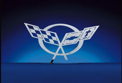 97-04 C5 Emblem - CarArtWork Brushed Metal 15"x8" - Table / Desktop Emblem