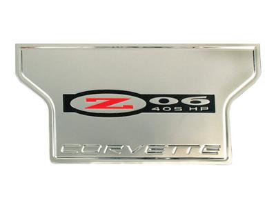 02-04 Exhaust Dress Up Plate - Chrome Billet-Z06 405hp GM Emblem *Discontinued*