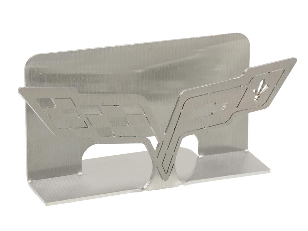C6 Emblem Brushed Metal Business Card Holder by CarArtWork