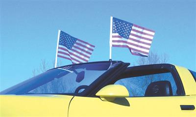 05-13 Corvette Coupe Windshield Mount Flag Caddies
