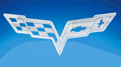 36" CarArtWork Brushed Metal Wall Hanging - C6 Emblem
