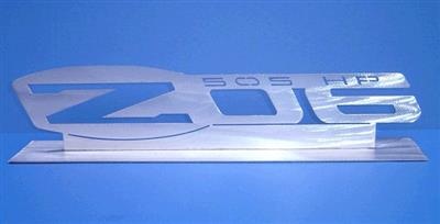 C6 Z06 505hp Mounted Table / Desktop Emblem - CarArtWork Brushed Metal Emblem