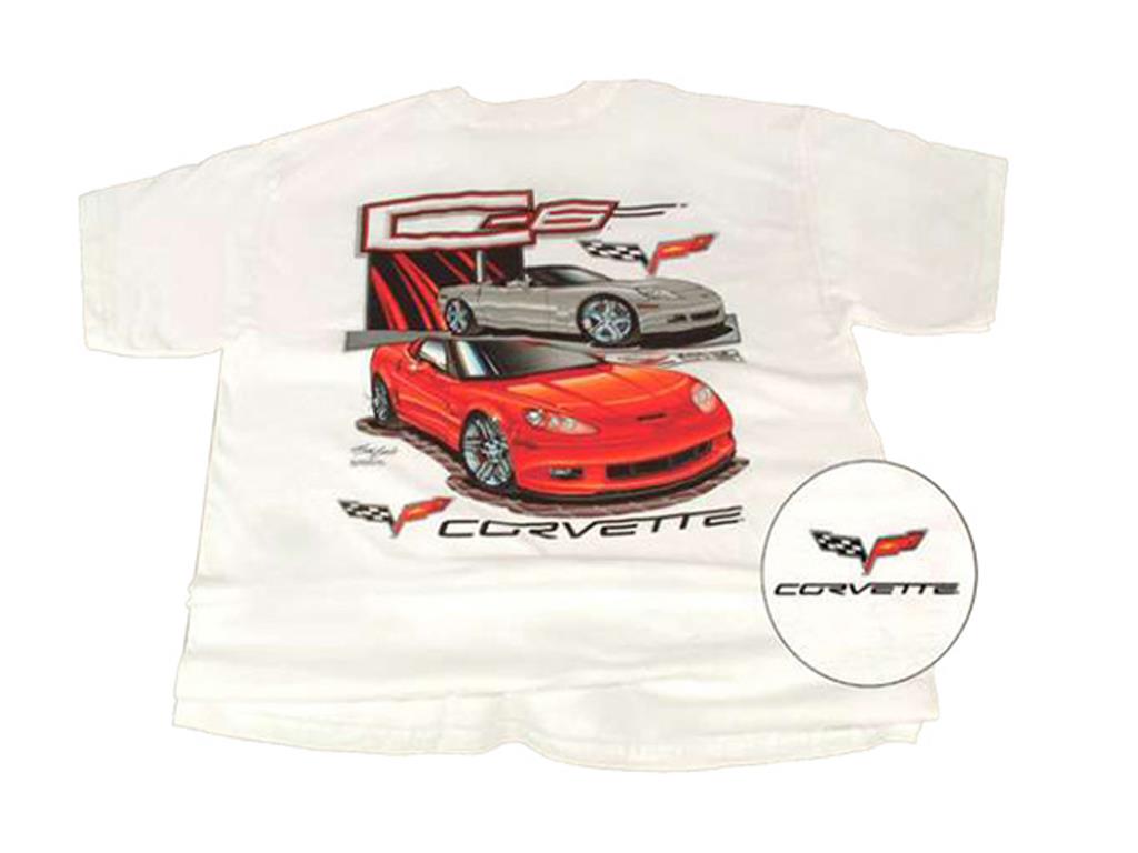 T-shirt - White With C6 2 Car