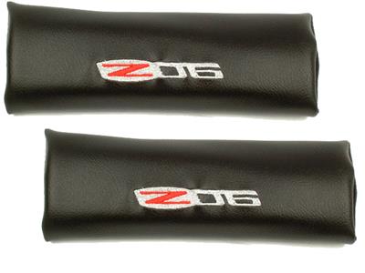 06-13 Seat Belt Shoulder Pads With C6 Z06 Emblem - Pair