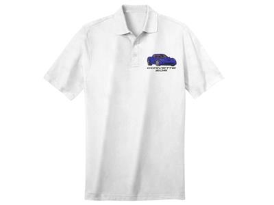 Polo Shirt - Tournament White With Your C6 Z06 Exterior And Interior Colors