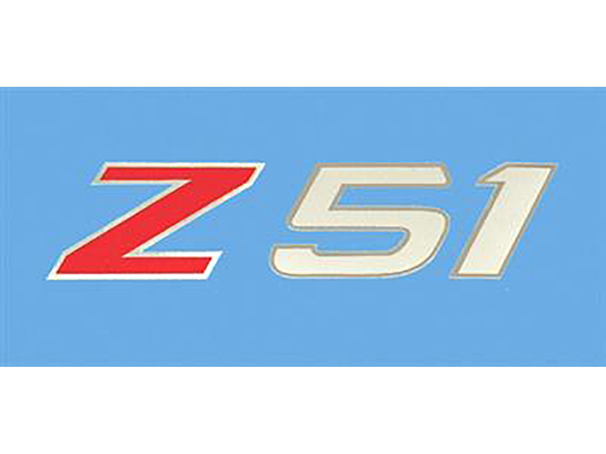Z51 Decals ( Red And Silver ) 1 1/4" High X 4 1/2" Long - Pair