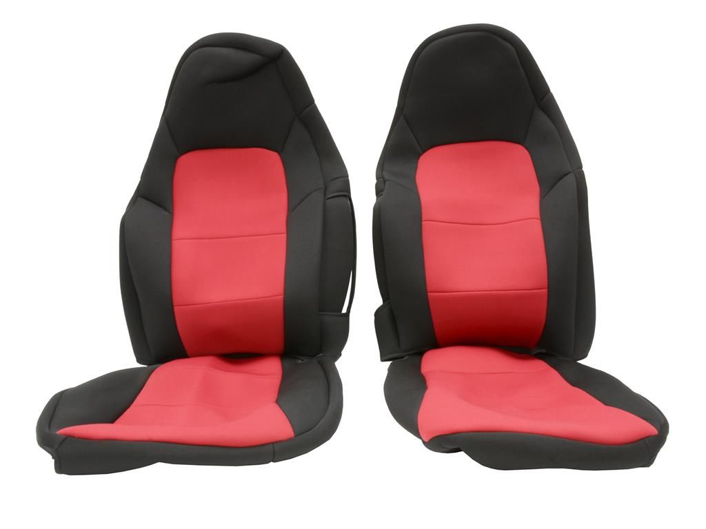 05-13 Seat Slip Covers - Wet Suit / Neoprene Black With Red Insert - Set Of 2